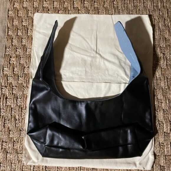 NWT Proenza Schouler x Merit reversible vegan clutch in black & sky blue - Picture 7 of 8